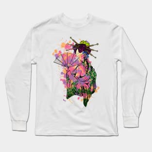 Abstract Geisha Long Sleeve T-Shirt